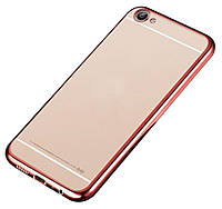 Силиконовый (TPU) чехол Deexe Glossy Border для Meizu U20 - Rose Gold