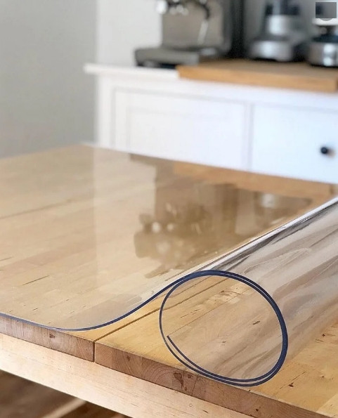 М'яке скло Силіконова захисна скатертина для столу та меблів Soft Glass (3.3х1.0м) товщина 1,5мм Прозора