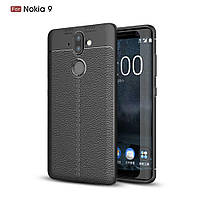 Защитный чехол Deexe Leather Cover для Nokia 9 - Black