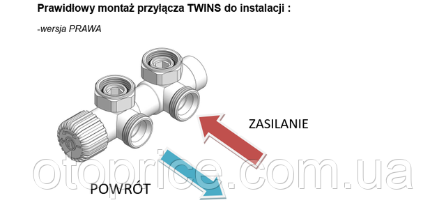 Схема підключення термостатичного комплекту TWINS