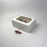 Коробка для капкейків (6 шт), 255*190*100 мм,з вікном, біла, фото 4