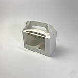 Коробка для капкейків (2 шт), 165*80*105 мм, з вікном, біла, фото 5