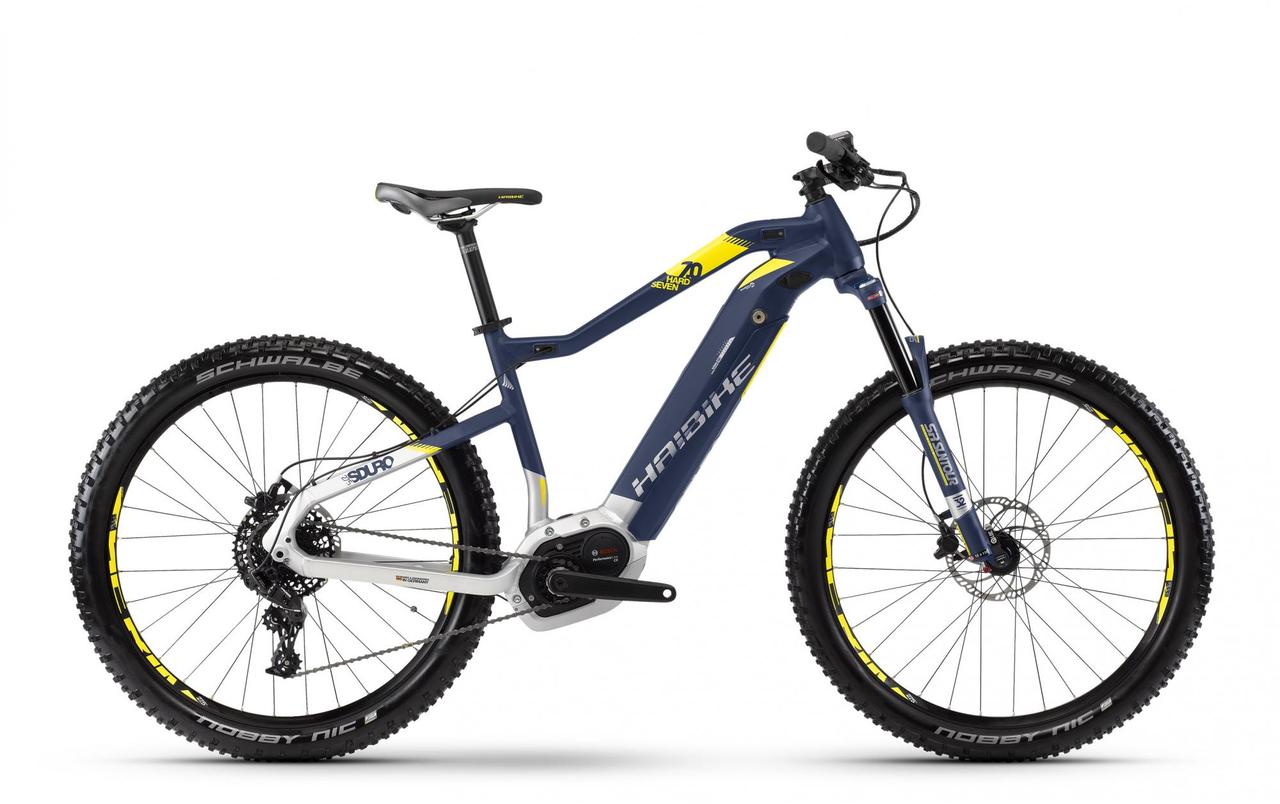 Електровелосипед Haibike SDURO HardSeven 7.0 500Wh 27,5", рама L, синій-біло-жовтий, 2018
