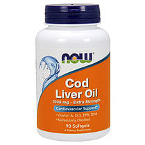 Масло печінки тріски NOW Cod Liver Oil 90 капс гел, фото 2