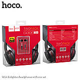 Пара навушників HOCO Enlighten W24 чорні з фіолетовим — накладні та вставні, фото 2