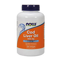Масло печінки тріски NOW Cod Liver Oil 250 гел капс Жирні кислоти, фото 2
