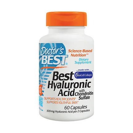 Для суглобів Doctor's s BEST Hyaluronic Acid with Chondroitin Sulfate 60 капс, фото 2