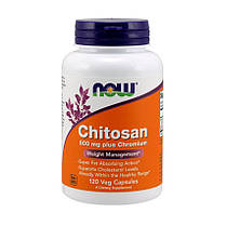 Хітозан NOW Chitosan 500 mg plus Chromium 120 капс Жироспалювач для схуднення таблетки, фото 2