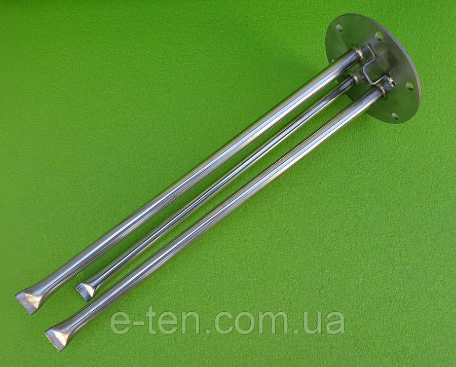 Фланець-колба Ø125мм під сухі тени для бойлерів TESY (повністю з нержавіючої сталі)/ L=420мм / 6 отворів