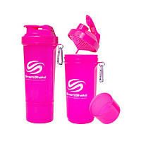 Шейкер SmartShake Slim NEON 500 мл Pink / рожевий