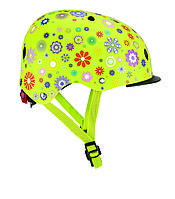Защитный детский шлем Globber Цветы зеленый с фонариком 48-53см (XS/S) 507-106