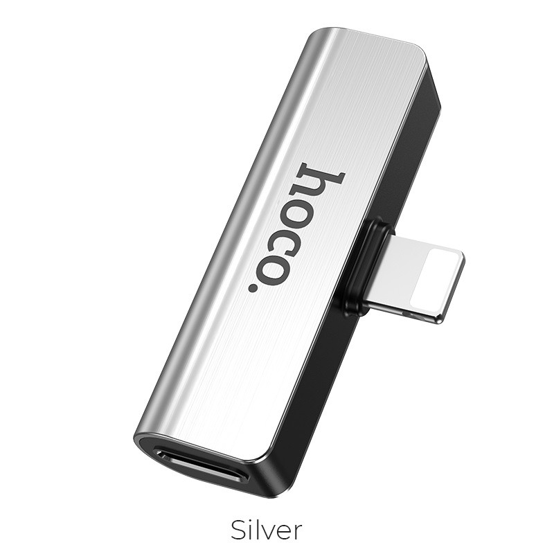 Преобразователь Hoco Lightning to 3.5mm audio/lightning charging LS25 2A, фото 1