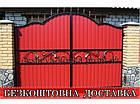 Ворота з профнастилом та кованими елементами, фото 3