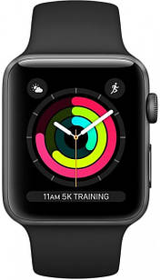Смарт-Apple Смарт-Apple Watch Series 3 GPS 38mm Space Aluminium Grey Case with Black Sport Band
