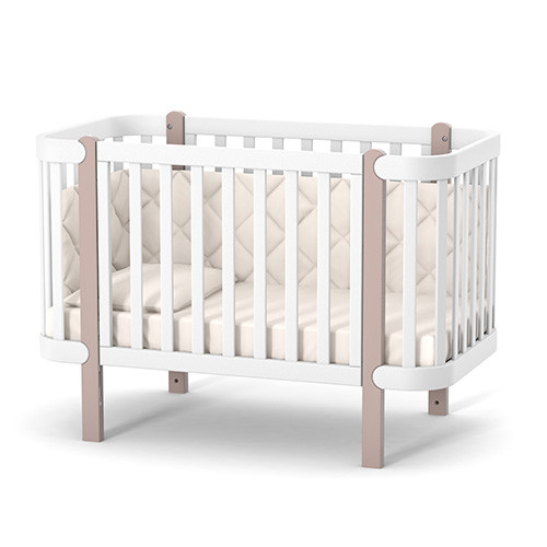 Ліжечко Верес ЛД5 Монако без коліс без ящика 05.3.1.211.13, капучино/білий, білий/беж, фото 1