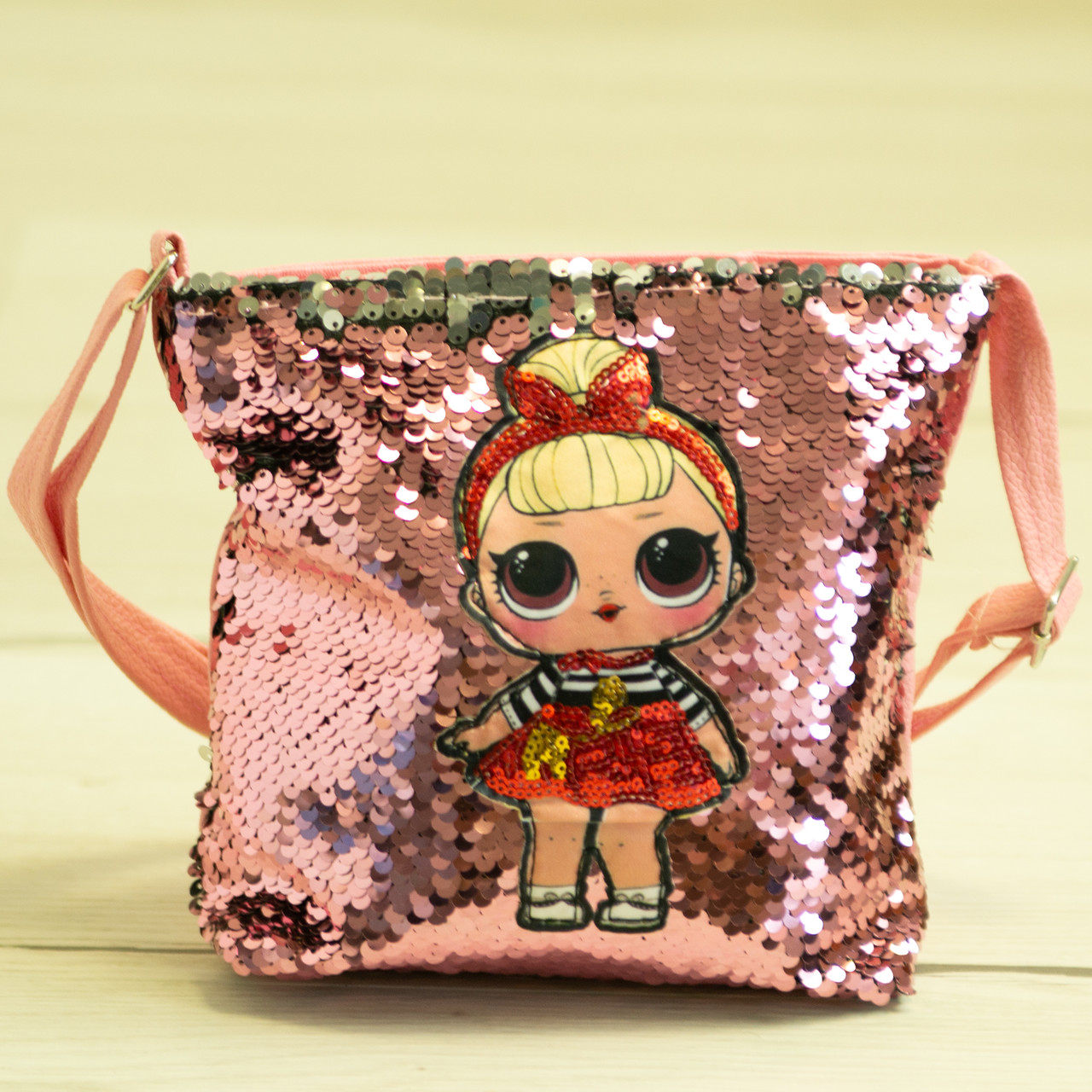 Дитяча сумочка ЛОЛ з паєтками - №19-41-3 - Рожевий Sis Swing