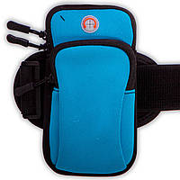 Чехол-кошелек на руку для бега 10,5*17,5 см синий