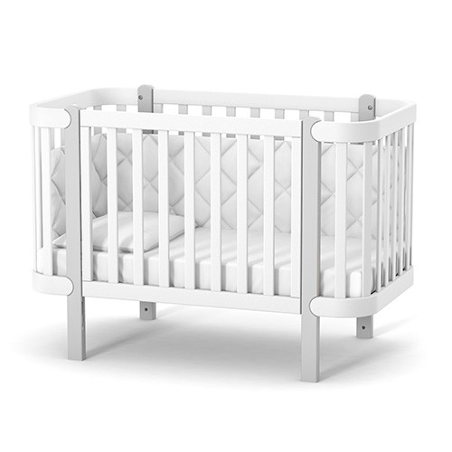 Ліжечко Верес ЛД5 Монако без коліс без ящика 05.3.1.211.17, біло/сірий, білий/сірий, фото 1