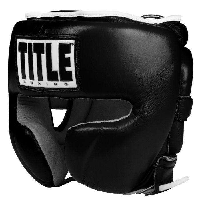 Боксерський шолом TITLE Boxing Leather Sparring Чорний