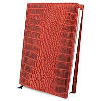 Обкладинка для блокнота шкіряна (червоний крокодил)