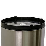 Відро для сміття JAH 10 л кругле срібний металік без кришки з внутрішнім відром, фото 5