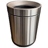 Відро для сміття JAH 10 л кругле срібний металік без кришки з внутрішнім відром, фото 2