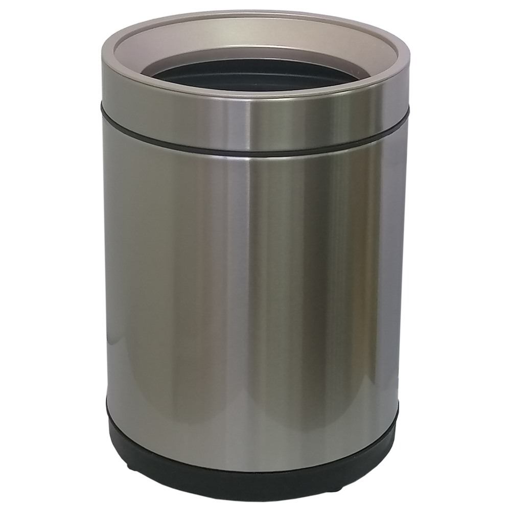 Відро для сміття JAH 10 л кругле срібний металік без кришки з внутрішнім відром, фото 1