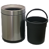 Відро для сміття JAH 10 л кругле срібний металік без кришки з внутрішнім відром, фото 4