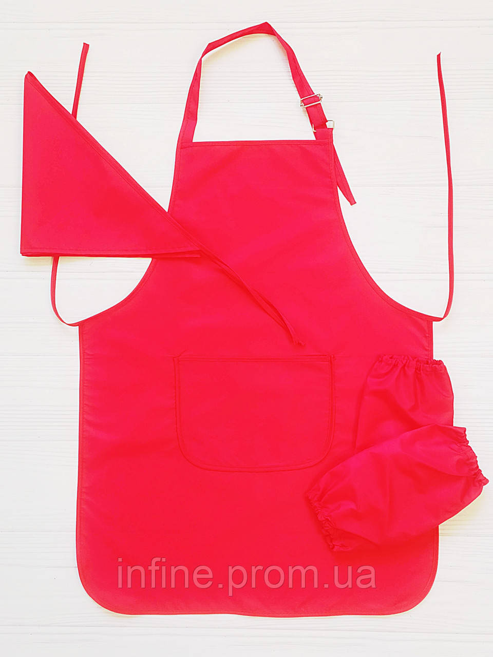 Фартух для праці і творчості з косинкою (червоний) 11-18 років - фото 1 - id-p723169672