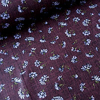 Ситець із ромашками на коричневому, ш. 95 см