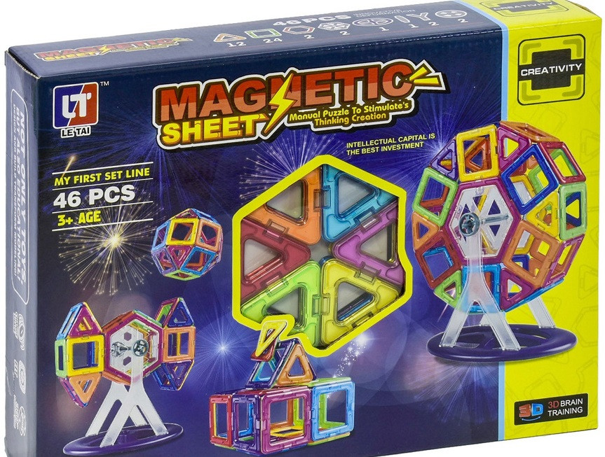 Конструктор магнітний 3D Magnetic Sheet, 46 дет., LT4002