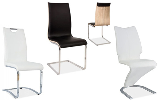 Стул Signal с хромированной опорой из экокожи