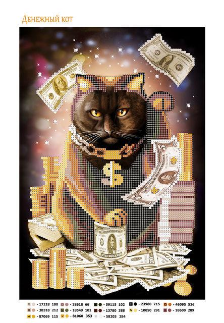 Схема вишивки бісером ,,Грошовий кiт ,,, фото 1