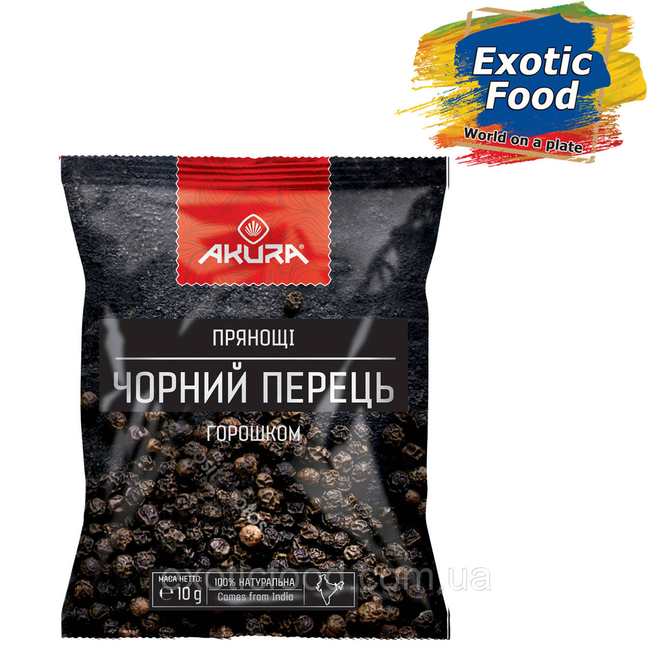 Перець чорний горошок ТМ "AKURA", 15г, фото 1