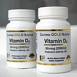 Витамин Д3 California Gold Nutrition Vitamin D3 2000IU 90softgels, фото 3
