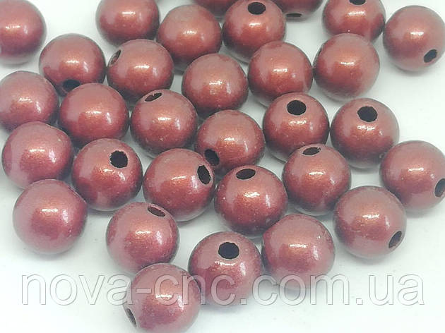 Бусини пластик "Шар гладкий" цегляний 10 мм 500 грамів, фото 1