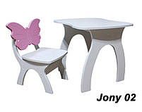 Комплект Jony 02 Butterfly дитячий столик і дитячий стільчик, фото 7