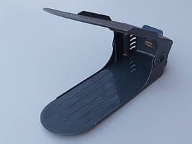Подвійна підставка-органайзер для взуття сірого кольору Регулюється по висоті в 3 положеннях.