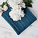 Плед в'язаний Ohaina коси 180x160 Ocean Blue, фото 3