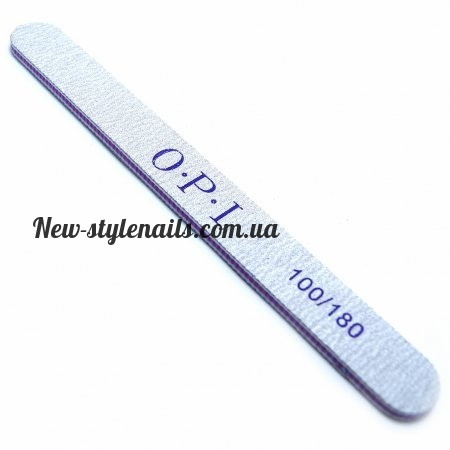 Пилка для нігтів OPI 100/180, пряма, сіра