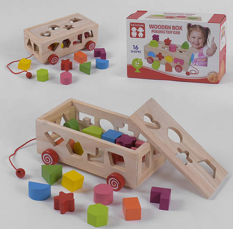 Дерев'яна каталка сортер, фото 1