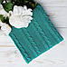 Плед в'язаний Ohaina коси 180x160 cotton Turquoise, фото 3