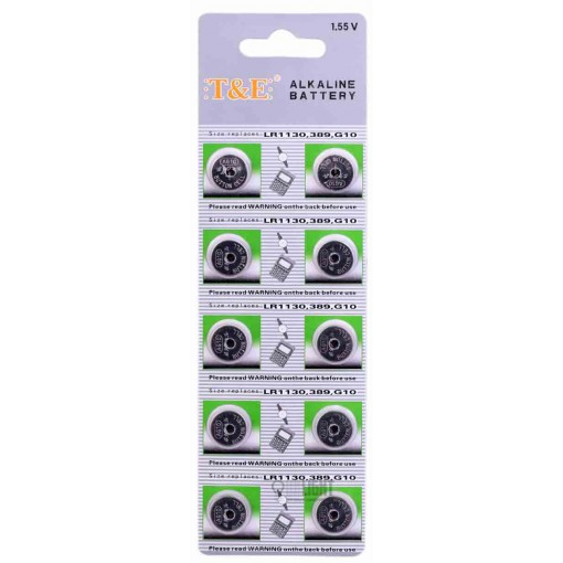 Батарейка T&E AG10 LR1130 1,55V Alkaline Blister 10 шт