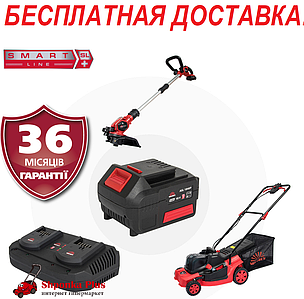 Комплект газонокосарка + тример + акумулятори + зарядне Латвія Vitals Master AZP 3620p