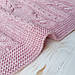 Плед в'язаний Ohaina коси 220x200 Powder Pink, фото 2