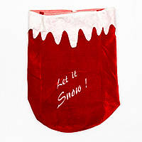 Мешок для подарков новогодний на завязке, 48х26 см, красный, вельвет (460816)