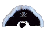Шляпа пиратская, с повязкой на глаз, 50-52 см, черный, полиэстер карнавальный головной убор для вечеринок