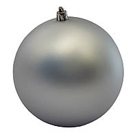 Елочный шар, D12 см, серебристый, матовый, пластик (890858)