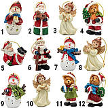 Ялинкова іграшка Дід Мороз лежить на спині, 7 см, червоний, полістоун, декоративна новорічна фігурка (000333-5), фото 2