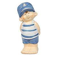 Садова фігурка хлопчик, 11,5х5х5,4 см, блакитний, кераміка (820221-2)